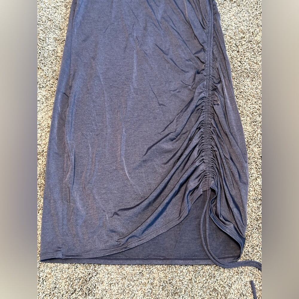 Athleta Grey Ruched Midi Dress EUC Size Small - Picture 3 of 9